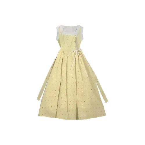 KEAB Без рукавов Платье Женское Желтое