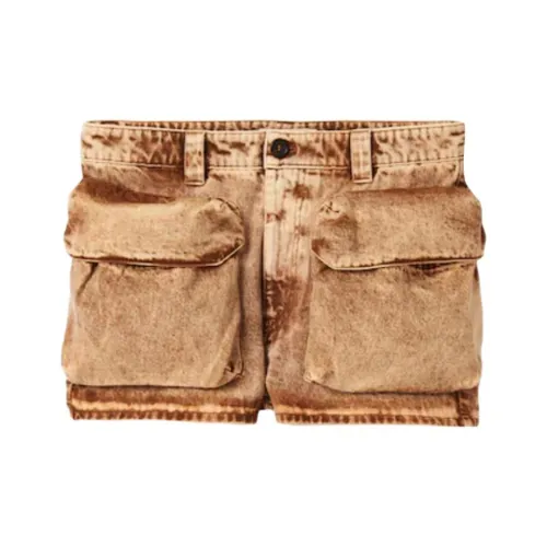 MIU MIU Светло-коричневые Женские Джинсовые Шорты