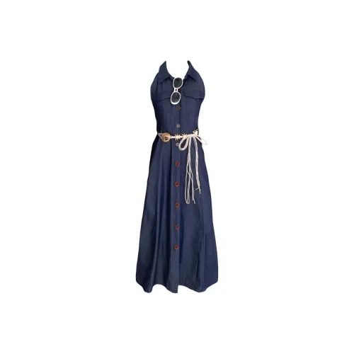 TIBINB Без рукавов Платье Женское Цвет на изображении с ремнем