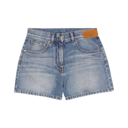 PALM ANGELS Синие Женские Джинсовые Шорты