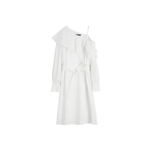 ELLE Длинное платье с длинными рукавами цвет белый