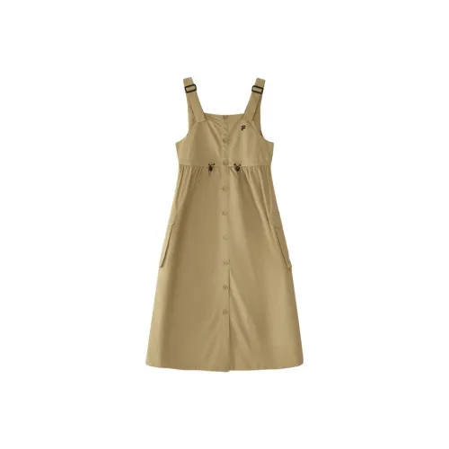 FILA FUSION FOB Series SS25 Slip Dress Women's Sand Brown BG