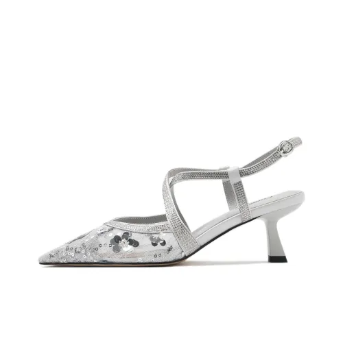 CAMEIDO Узкий каблук Высокие каблуки Женские Серебряные