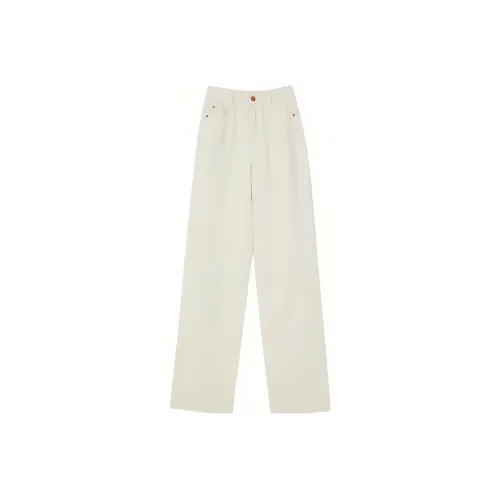 Yiner Экрю Женские Джинсы