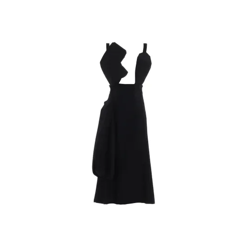 Yohji Yamamoto Черные Женские Платья без Рукавов