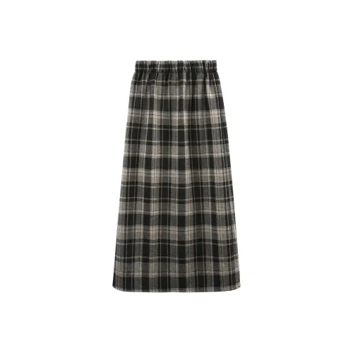 A paradise for awakening Повседневный Длинный Юбка Женская Черная Клетка