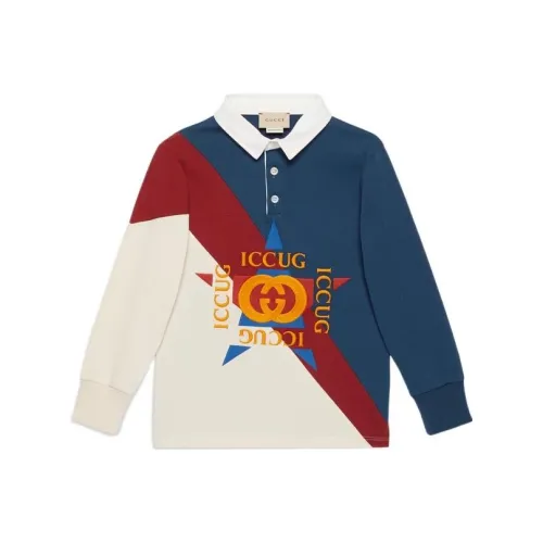 GUCCI Рубашка FW22 Синяя Белая Детская