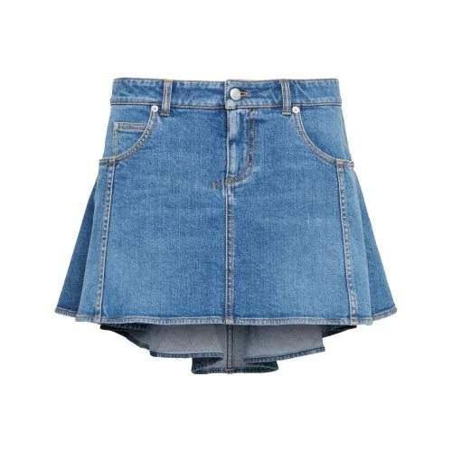Alexander McQueen Синие Женские Джинсовые Короткие Юбки