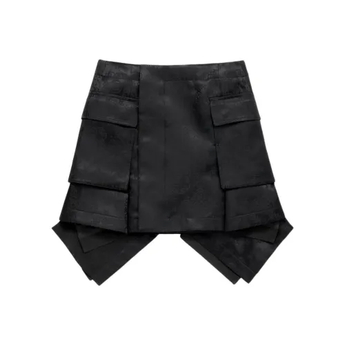 Clot Sacai Co Фирменный черный Женские Повседневные короткие юбки