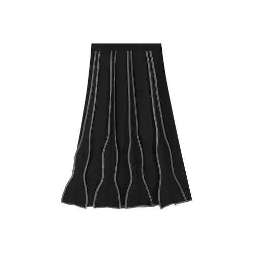 BIENKIMIIYE Черные Женские Повседневные Длинные Юбки