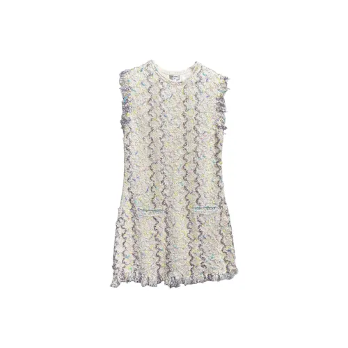 CHANEL 22P Spring Collection Без рукавов Платье Женское Белое