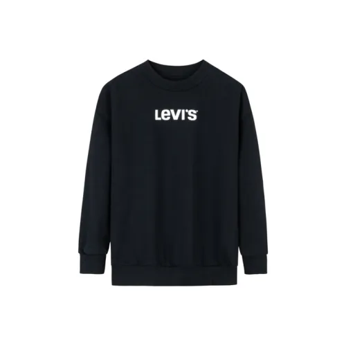 Levi's Удобный без капюшона пуловер толстовка черный красота для детей 3-7 лет