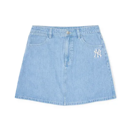 Mlb Base Logo SS24 New York Yankees Джинсовые короткие юбки Женские Светло-синий