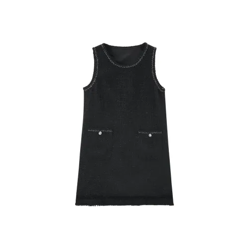 LEDIN Без рукавов Платье Женское Черное