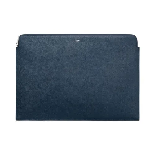 CELINE Гранированная телячья кожа Клатч Мужской Морской синий