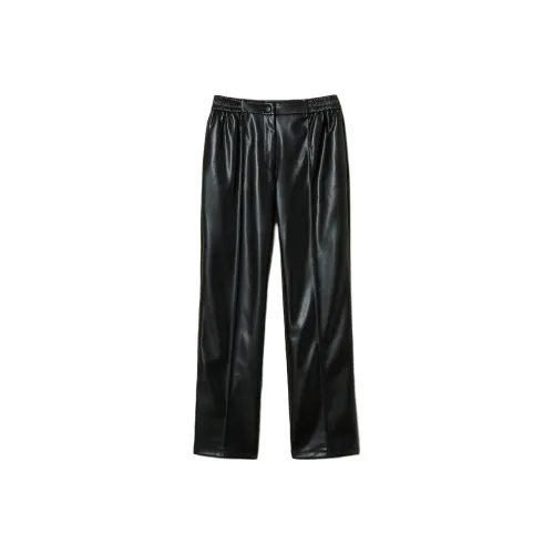 TWINSET Milano Кожаные брюки женские черные