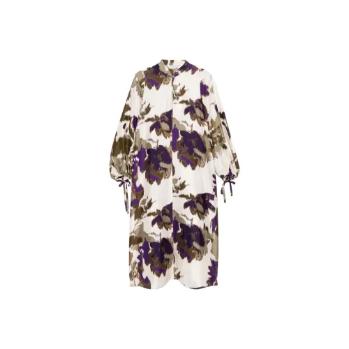 MaxMara Длинное платье с длинными рукавами женское светло-бежевый