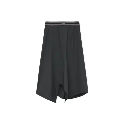 LOEWE FW23 Повседневный Длинный Юбка Женские Серый