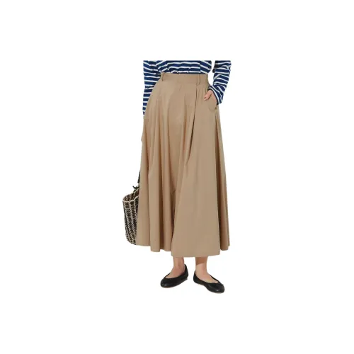 BEAMS Повседневный Длинный Юбка Женская Светлый Умбра