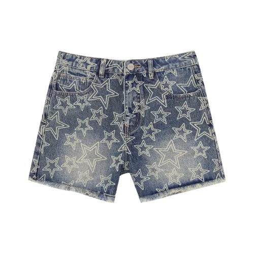 I'M ONE Промытый деним синий Женские джинсовые шорты