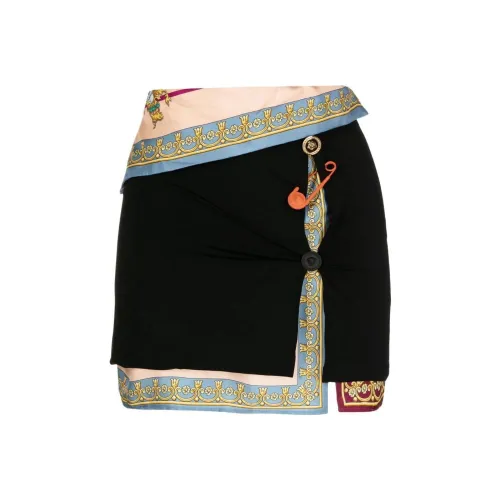 VERSACE Черные Женские Повседневные Короткие Юбки