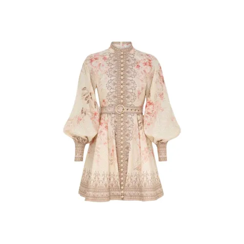 Zimmermann Коралловый Женские Длинные Платья с Рукавами