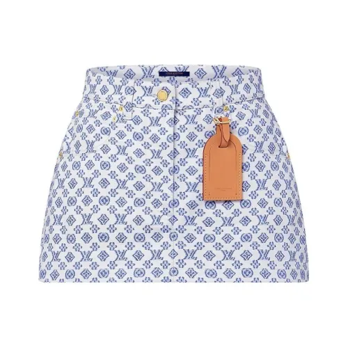 LOUIS VUITTON SS24 Повседневные короткие юбки Женские Синий
