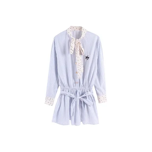 HAPG Длинное платье с длинными рукавами женское синее