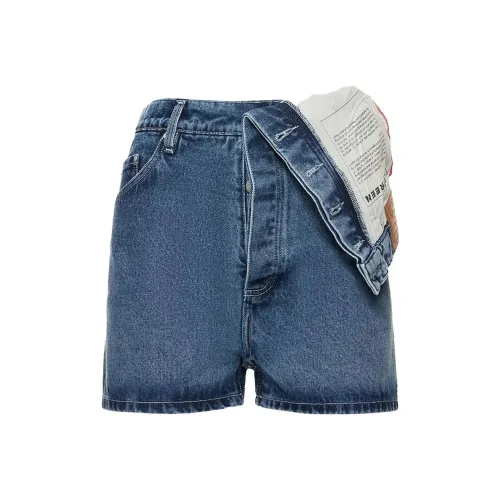 Y/Project Женские джинсовые шорты синего цвета
