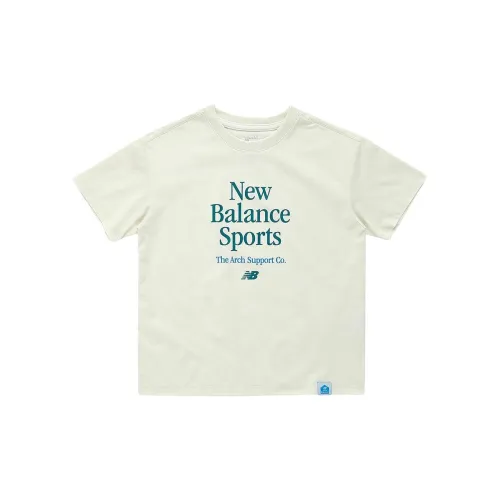 New Balance совместный бренд Айвори Белый KIDS T-рубашки