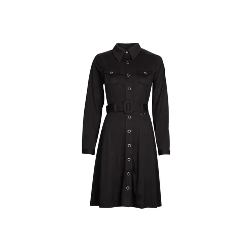 GUESS Длинное платье с длинными рукавами женское черное