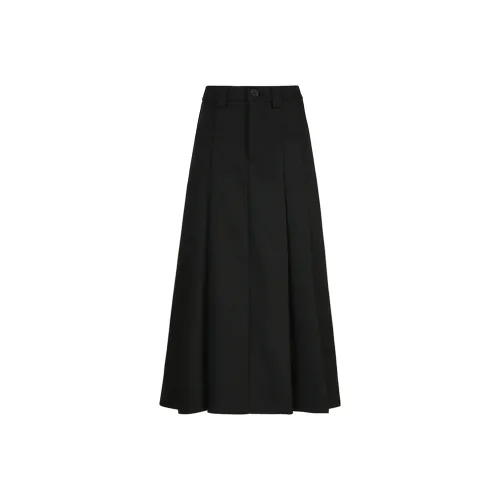 Wen Shan Повседневная Длинная Юбка Женская Черная