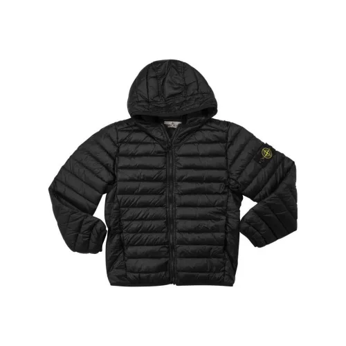 STONE ISLAND Черный Kids Пуховики