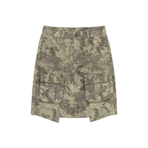 NO ONE ELSE Зеленый камуфляж Женские Повседневные короткие юбки