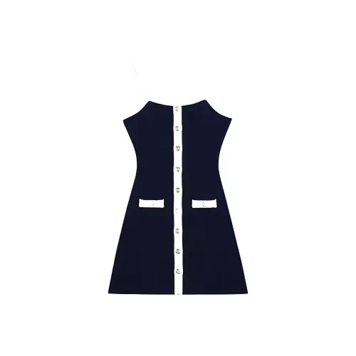 Maje Slip Платье Женское Темно-синий