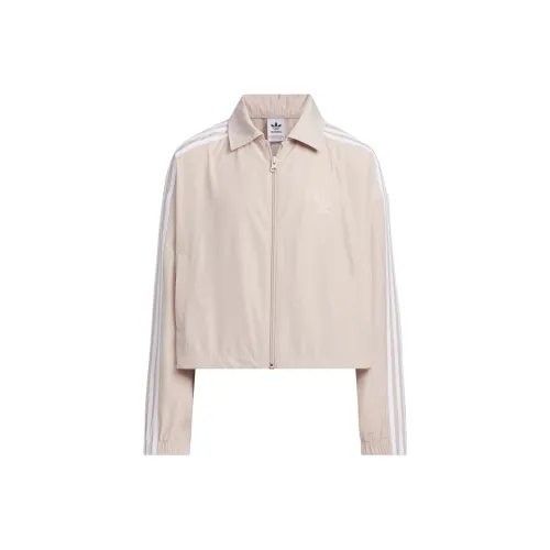 Adidas Originals Adicolor Woven Crop Куртка Куртки Пальто Чудо-тауп Детский