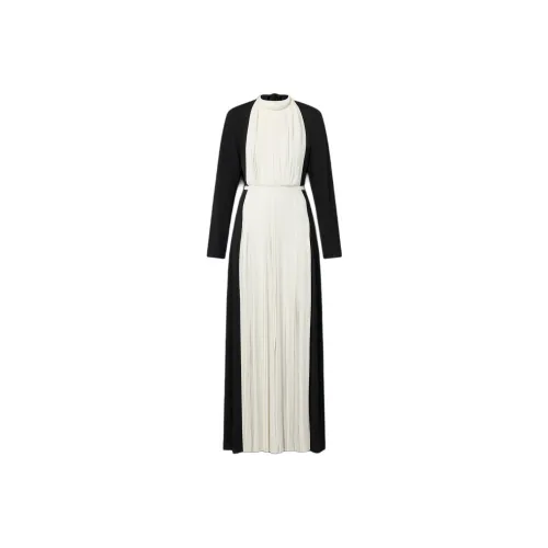 LOUIS VUITTON Graphic Плиссированный Accent Гардероб Длинный Рукав Платье Женское Многоцветное