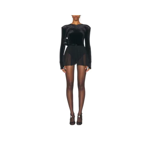 NORMA KAMALI Длинное платье с длинными рукавами женское черное