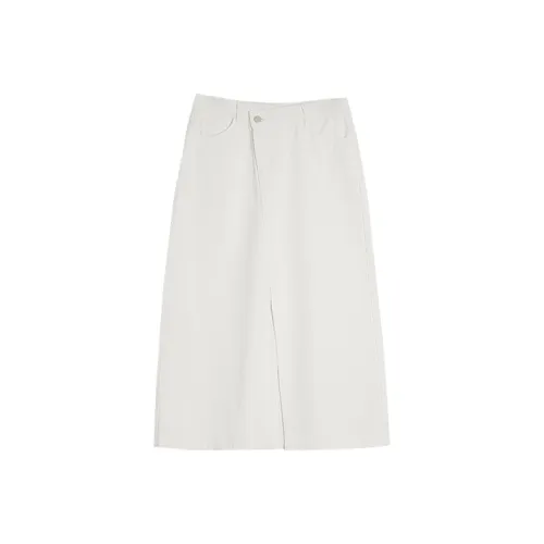 ELLE Повседневный Длинный Юбка Женская Белая
