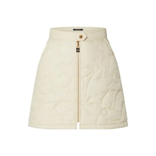 LOUIS VUITTON Повседневные короткие юбки Женские Бежевый