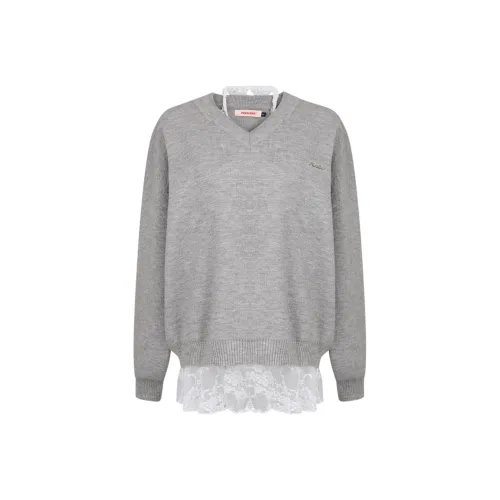 PEASLUNA Одежда Комплекты Серый+Белый Женские Повседневные костюмы