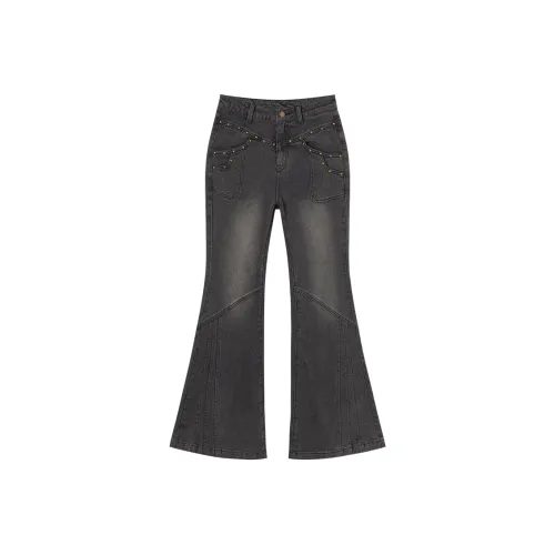 EPTISON WOMAN Джинсы Женские Выстиранный Деним Черный