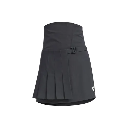 Adidas FUTURE Стиль 2 IN 1 с плиссированной юбкой Повседневная короткая юбка Женская Угольно-черная