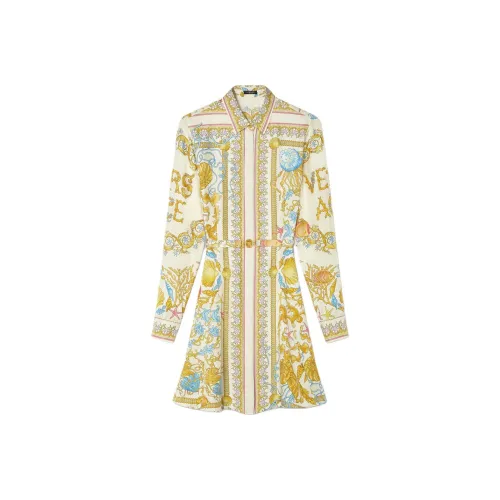 VERSACE Barocco Длинное платье с длинными рукавами женское многоцветное