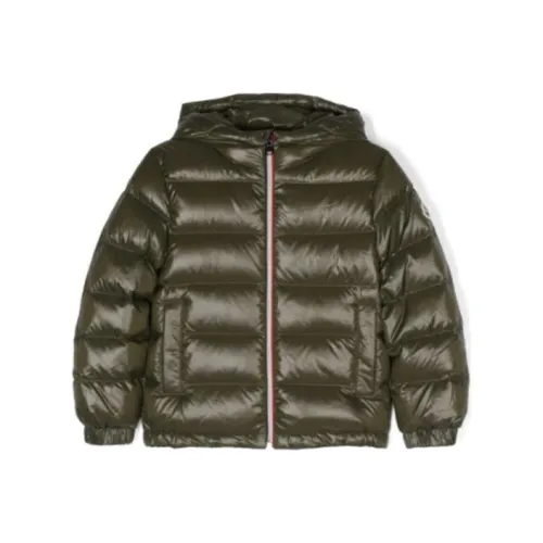MONCLER Хлопковый пуховик Оливково-зеленый Детский