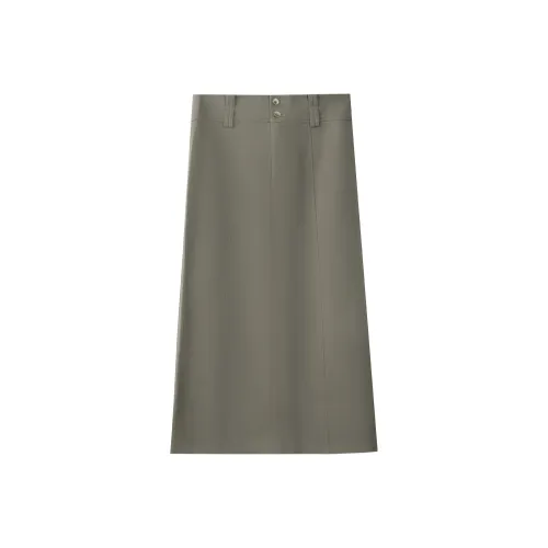 THE SEA LIFE Повседневный Длинный Юбка Женская Сияющий Зеленый