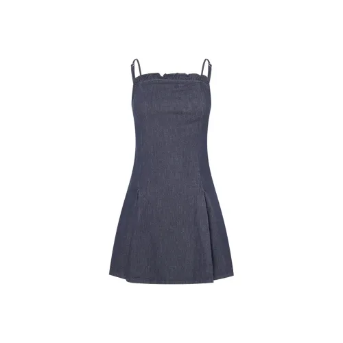 URBAN REVIVO Юбка Платье Женское Синее