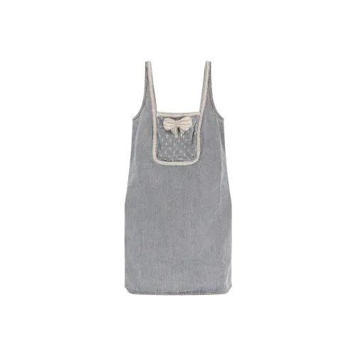 Self Portrait Slip Dress Women's Blue Gray Self Portrait Slip Платье Женское Синий Серый