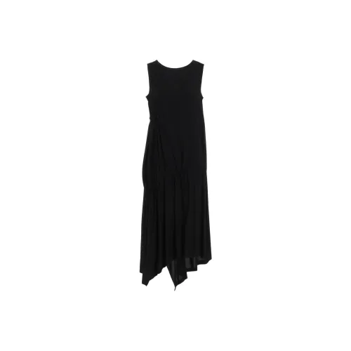 Yohji Yamamoto Черные Женские Платья без Рукавов
