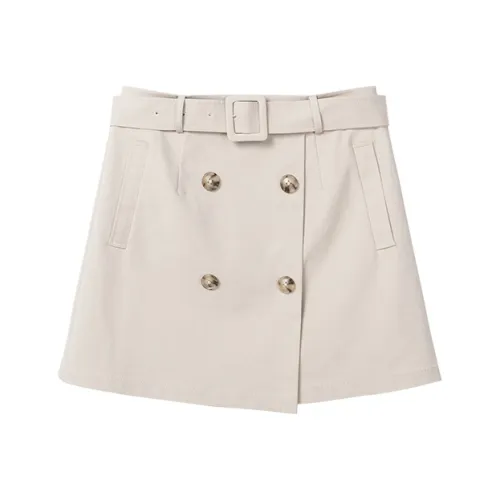 Pit Повседневные короткие юбки Женские Экрю